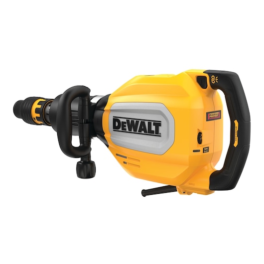 A yellow and black DEWALT demolition hammer, model D25911K, with a sturdy handle and robust build, designed for heavy-duty use.