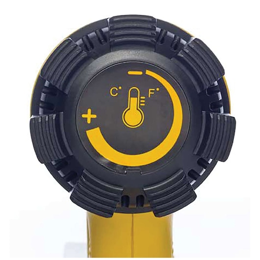 DEWALT D26411, D26411-QS control dial with temperature settings for photography category.