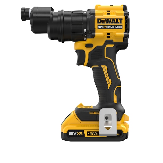 DEWALT 18V XR brushless drill, shown for SKUs DCD803D2T-QW and DCD803D2T. Photography product category.