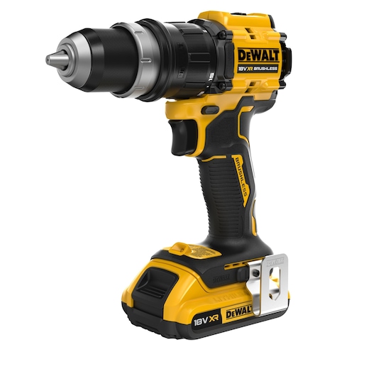 DEWALT cordless drill, category Photography, SKUs DCD803D2T-QW, DCD803D2T. Yellow and black power tool.