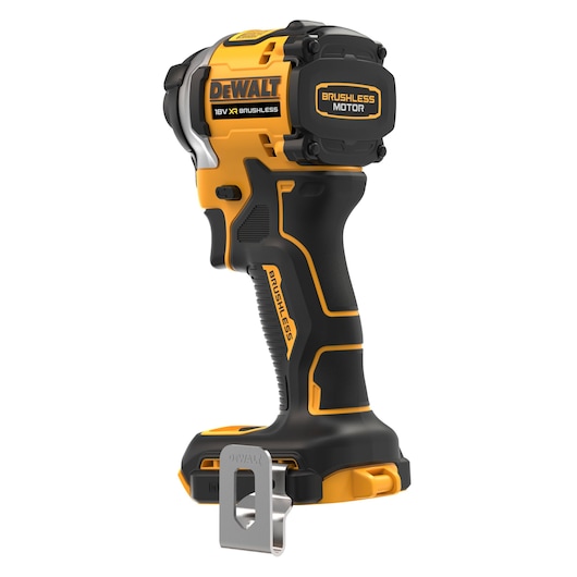 DEWALT tool, 18V XR brushless motor, SKUs DCF850N, DCZ2050P2T-XE, DCZ401P3-XE, product photo.