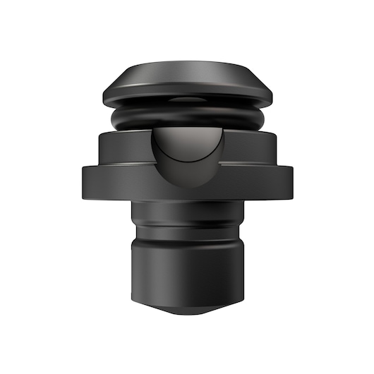 Close-up of a black metal camera accessory with a circular shape, suitable for photography equipment.