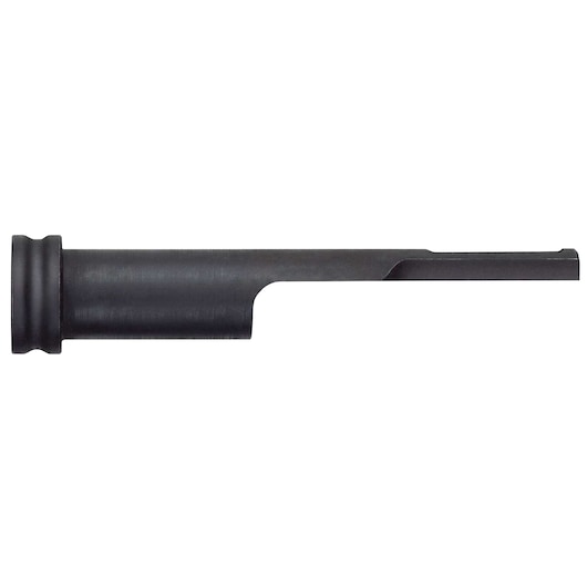 A close-up view of a DEWALT DCN8904 black metal tool attachment, displayed against a white background.