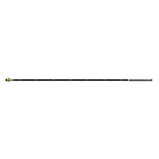 A long, black extension pole with a yellow attachment at one end and a grip at the other, photographed on a white background.