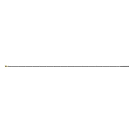 A DEWALT telescopic black pole attachment for photography equipment, with yellow detailing on one end and a silver section on the other end.