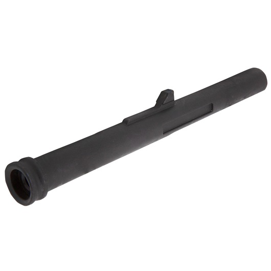 A black cylindrical DEWALT DGN8452 lens hood accessory designed for photography equipment, shown on a white background.