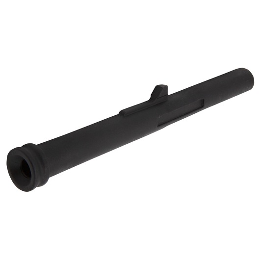 A black cylindrical DEWALT photography accessory with a protruding tab, shown against a white background.