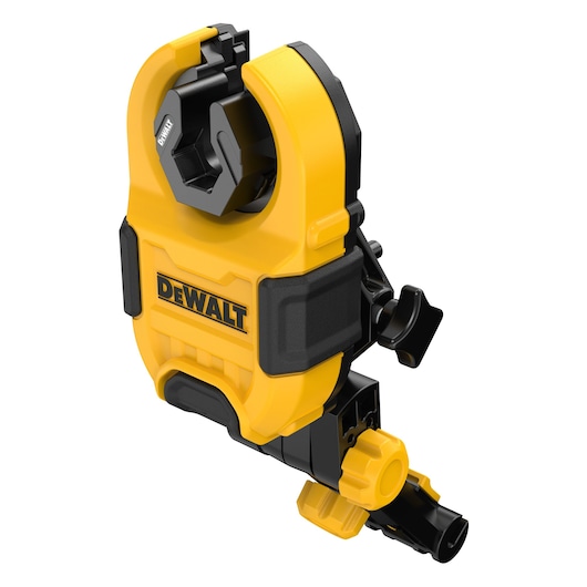 A DEWALT DT20562 yellow and black tool accessory with a clamp mechanism, shown on a white background.