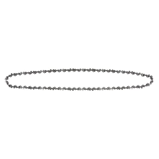 A DEWALT chainsaw chain shown in an oval shape against a white background.