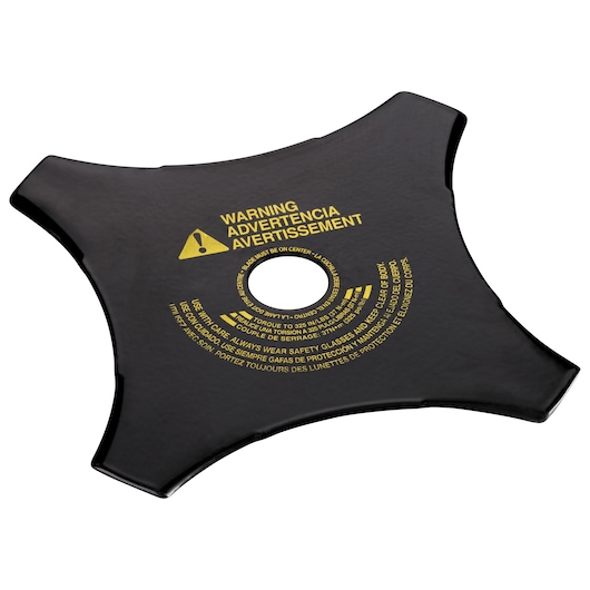 DEWALT blade DT20680, DT20680-QZ for photography category. Black, star-shaped with central hole and warning label.