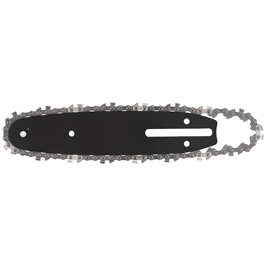 DEWALT chainsaw bar and chain, SKUs DT20686, DT20686-QZ, shown on white background.