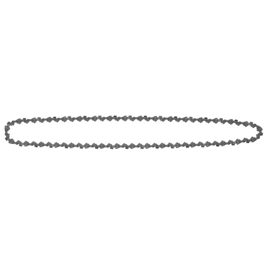 A DEWALT replacement chainsaw chain displayed on a white background in an oval shape.