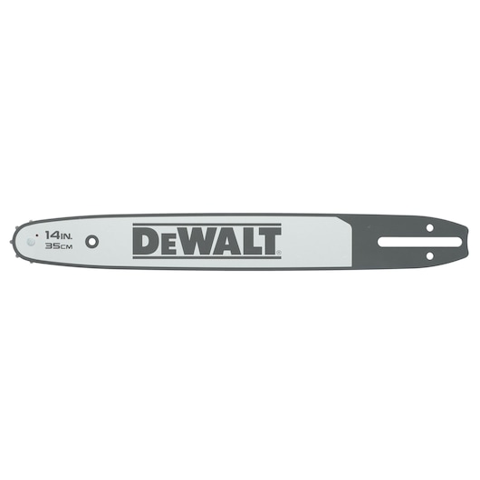DEWALT chainsaw bar, 14 inch (35 cm), replacement part, silver and black, model DT20691.