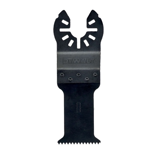 DEWALT DT20725 oscillating multi-tool blade for wood, shown upright on a white background.