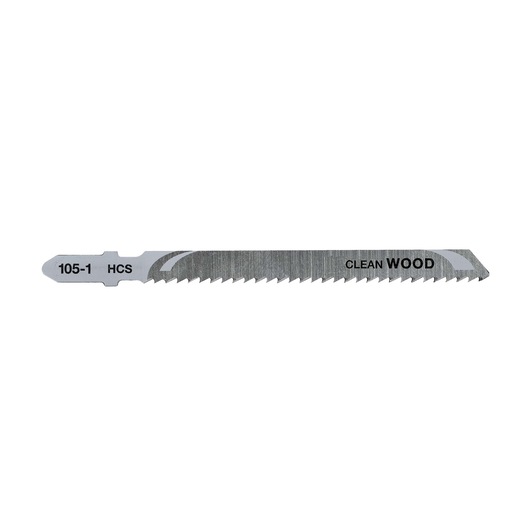 A DEWALT DT2165 jigsaw blade for clean wood cutting, shown on a white background.
