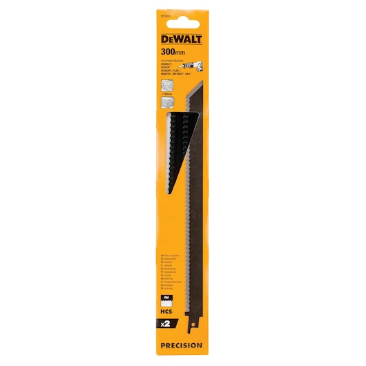 DEWALT saw blade for photography. SKUs: DT2451, DT2451-QZ. Black blade with DEWALT logo.