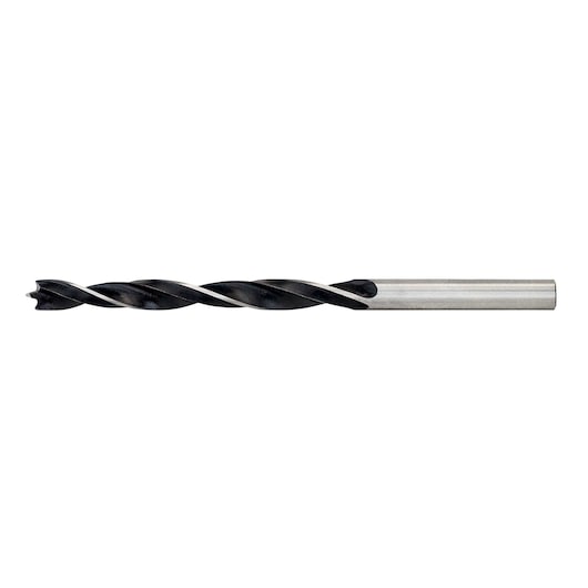A DEWALT DT4507 wood drill bit with a silver shank and black spiral flutes, shown against a white background.