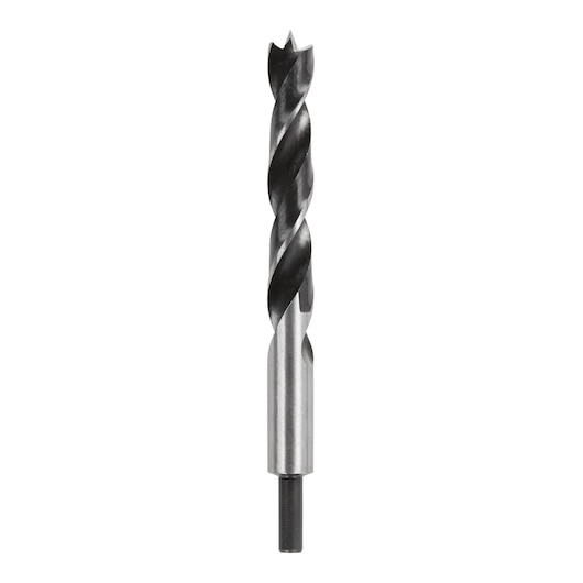 A DEWALT DT4518 wood drill bit with a pointed tip and spiral flutes, shown on a white background.
