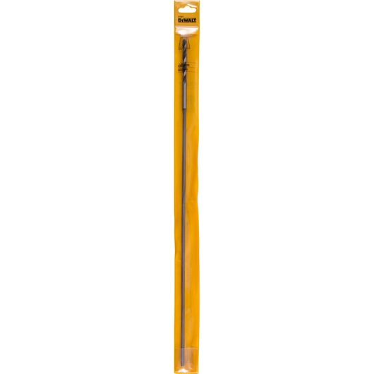 Long DEWALT drill bit in yellow packaging, displayed vertically.