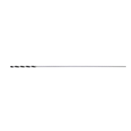 A DEWALT DT4876 long, thin metal drill bit with a spiral tip for precise drilling.