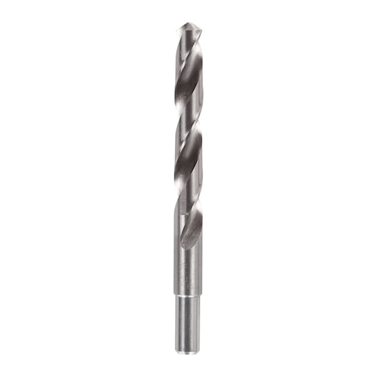 A single metal drill bit with a spiral flute, shown on a white background.