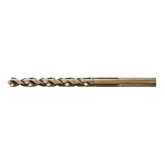 A metallic twist drill bit with a cylindrical shank designed for use with power tools, displayed on a white background.
