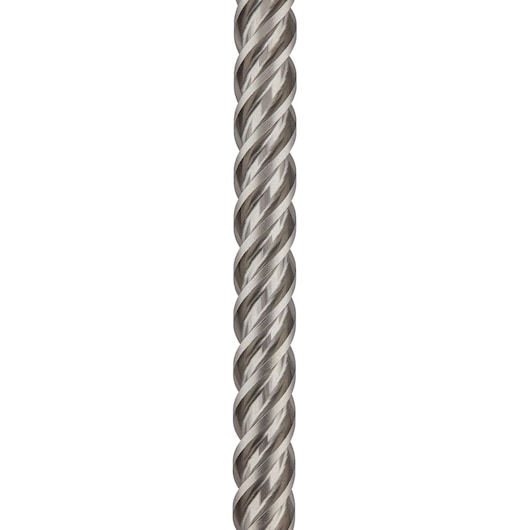 Close-up of a DEWALT DT60811 metal drill bit with a twisted, spiral design on a white background.