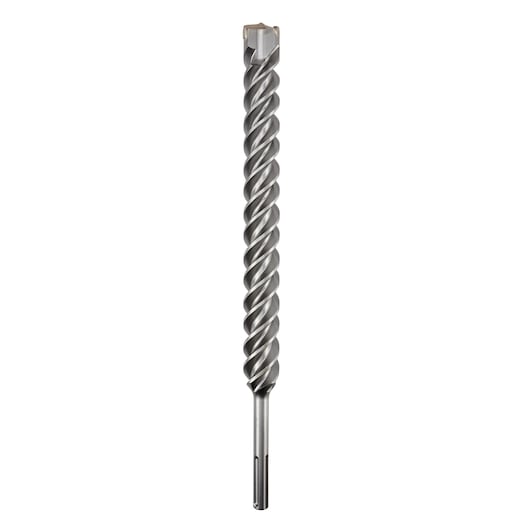 A single spiral masonry drill bit with SDS shank for rotary hammer drills, shown vertically on white background.