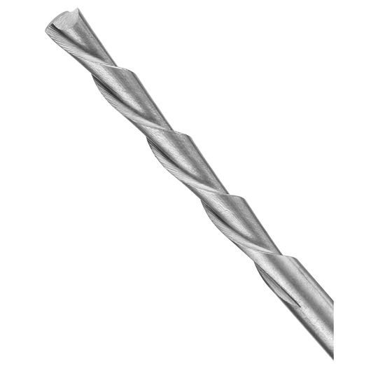Close-up image of a single metal twist drill bit on a white background.
