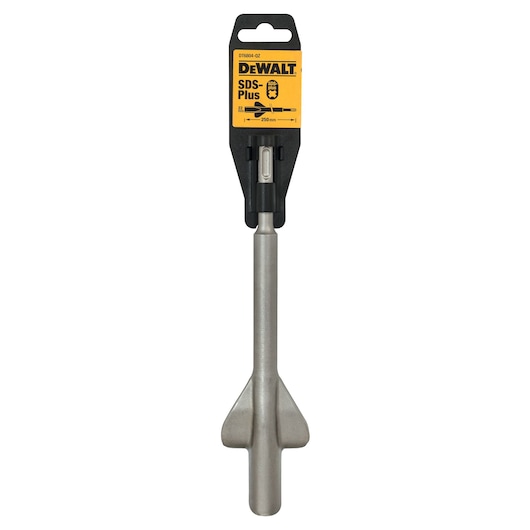 DEWALT SDS-Plus 250mm chisel bit, model DT6804, in packaging. The tool is intended for use with rotary hammers and featured in photography product category.