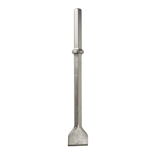 A single flat blade chisel designed for demolition work, made of metal, shown against a white background.