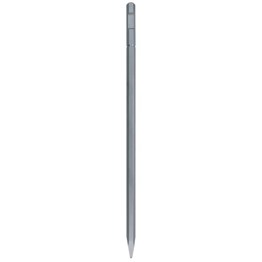 DEWALT DT6940 pointed chisel for demolition and drilling tasks, gray steel, hex shank, shown on white background.