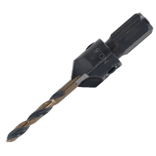 DEWALT DT70791 drill bit with countersink attachment for woodworking and precision drilling.