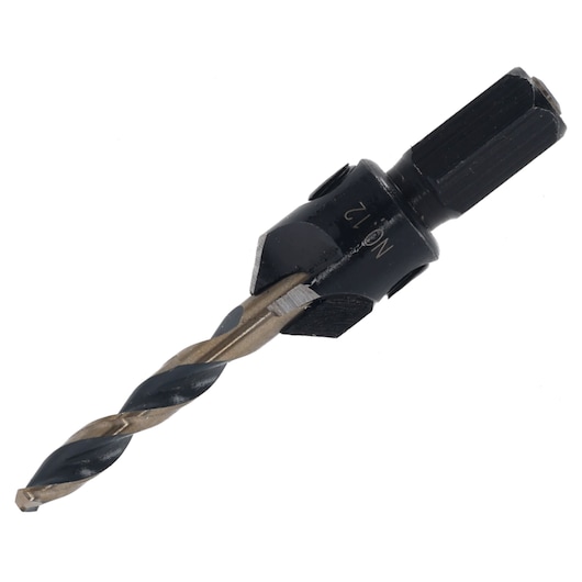 DEWALT DT70793 drill bit with a hex shank and spiral fluted tip, used for precise drilling in various materials.