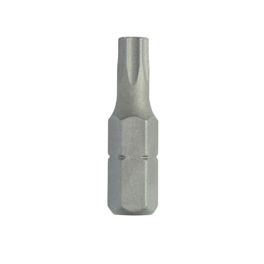 A single DEWALT branded screwdriver bit with a hexagonal base and a torx head, standing upright on a plain white background.