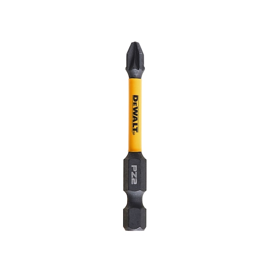 DEWALT DT7391T screwdriver bit with yellow shaft and black PZ2 ends, tool for screwdriving tasks.