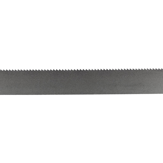 Close-up of a DEWALT saw blade with fine teeth for woodworking or cutting tasks.
