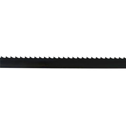 Close-up of a DEWALT DT8482 band saw blade with sharp pointed teeth against a white background.