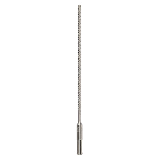 A long, metal Dewalt SDS drill bit with spiral flutes, used for drilling into concrete or masonry surfaces.