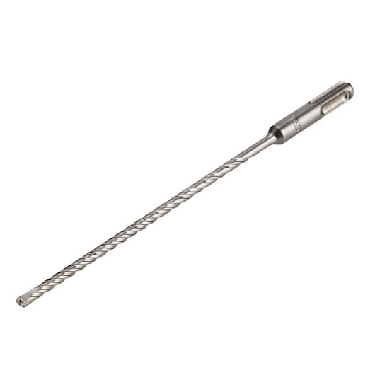 A DEWALT DT8921 long, narrow metal SDS drill bit with a spiral flute.
