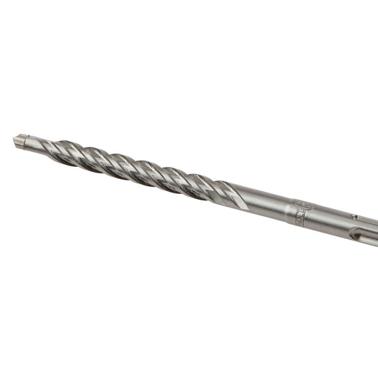 A close-up image of a DEWALT DT8928 metal drill bit with a spiral design, suitable for masonry and stone drilling.