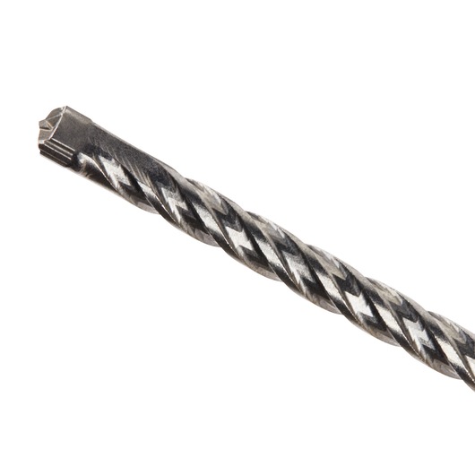 Close-up of a DEWALT metal drill bit, showing the spiral fluting and cutting tip against a white background.