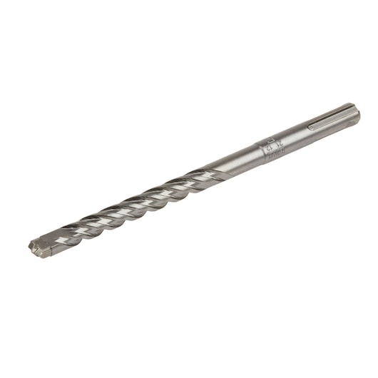 A DEWALT metal drill bit with spiral grooves and SDS connection, used for masonry and concrete drilling.