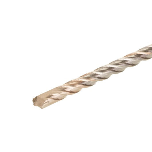 Close-up of a DEWALT DT9521 metal drill bit with spiral grooves on a white background.