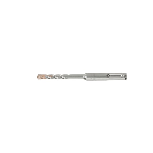 A DEWALT SDS drill bit, silver color, designed for masonry and concrete, shown on a white background.