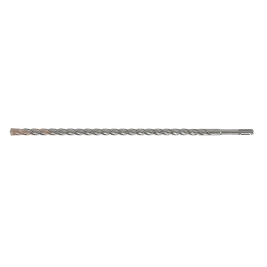 Long spiral metal drill bit with SDS shank, suitable for masonry and concrete drilling.