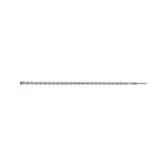 A single long, metallic drill bit with a spiral design and a specialized tip for masonry or concrete, shown on a plain white background.