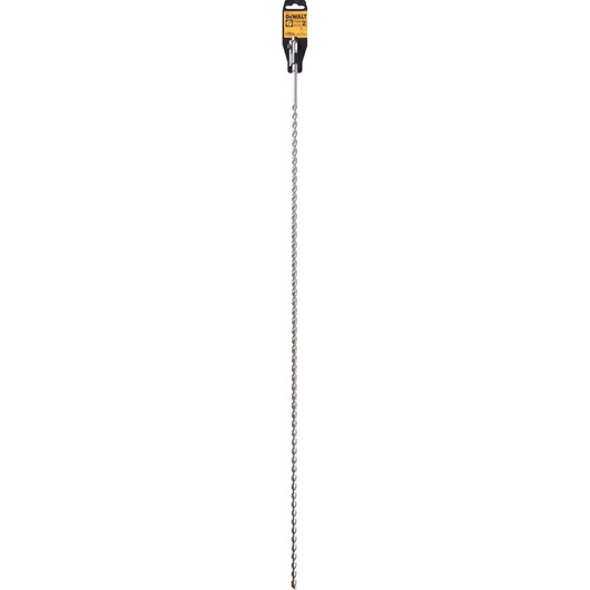 A DEWALT DT9547 long masonry drill bit with spiral design for hammer drills, shown vertically against a white background.