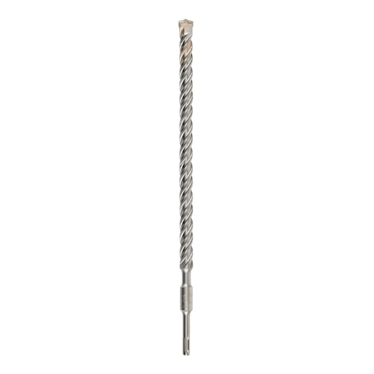 Long spiral SDS drill bit for heavy-duty drilling in concrete and masonry surfaces, shown upright on white background.