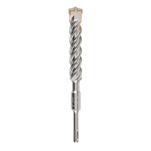 A close-up image of a DEWALT DT9690 masonry drill bit with a spiral fluted design and a carbide tip. The drill bit is shown on a white background.